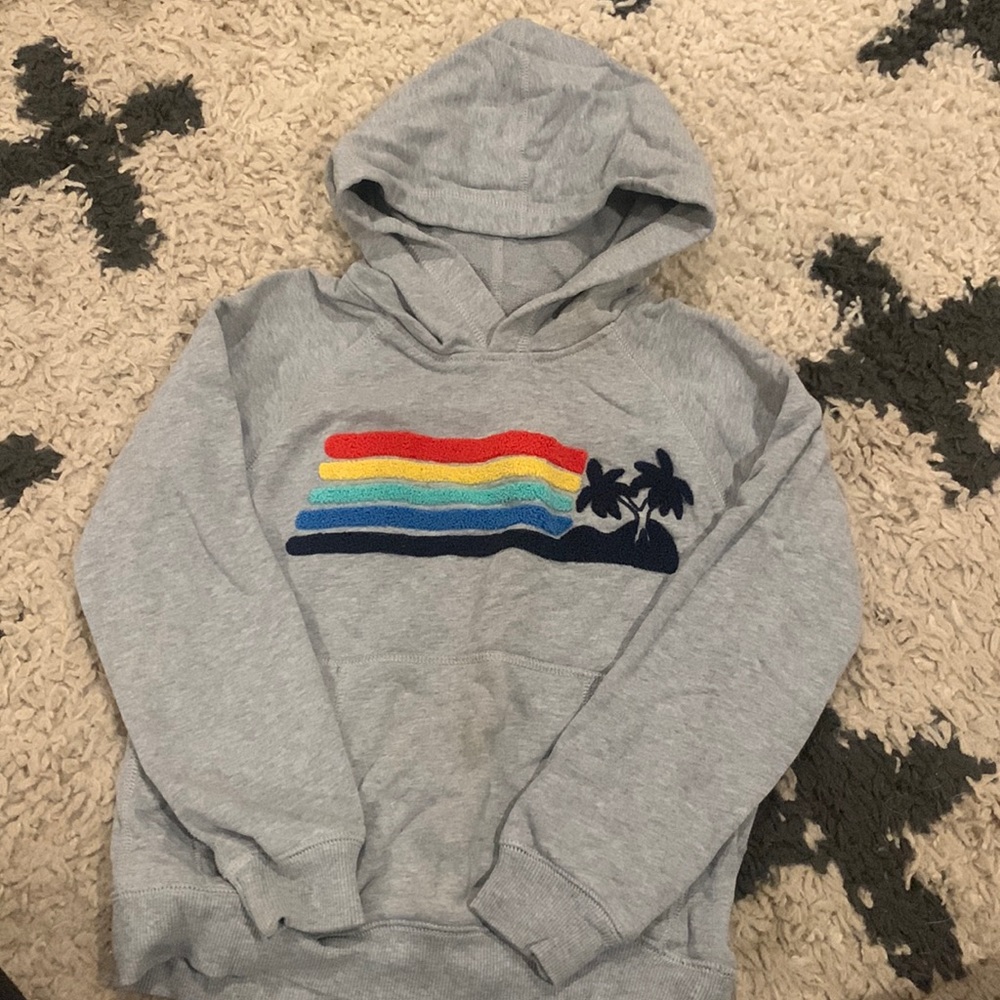 Hanna Andersson hoodie with palm trees and rainbow